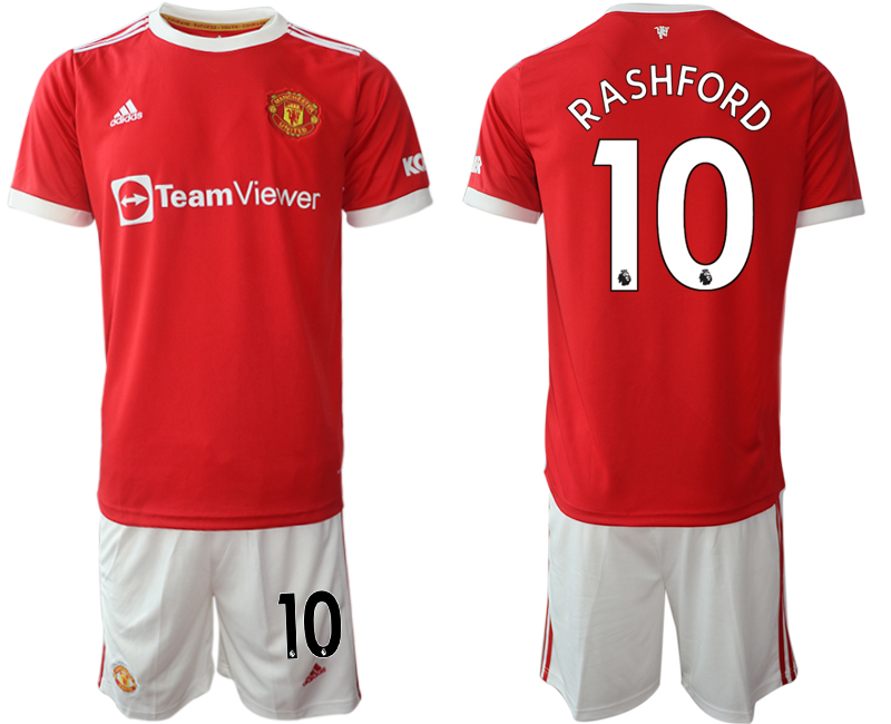 Men 2021-2022 Club Manchester United home red #10 Adidas Soccer Jersey